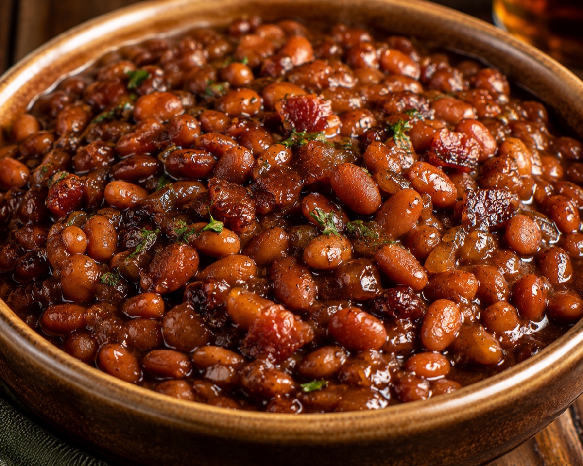 Brown sugar bourbon baked beans
