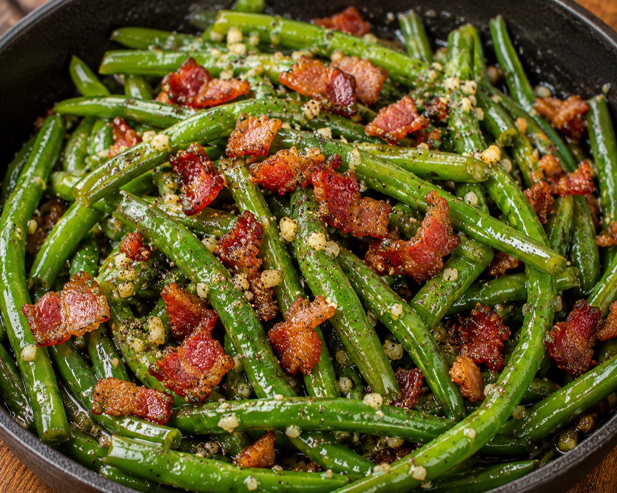 Buttery garlic green beans